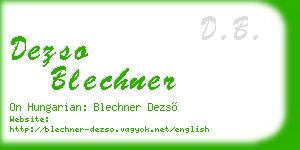 dezso blechner business card